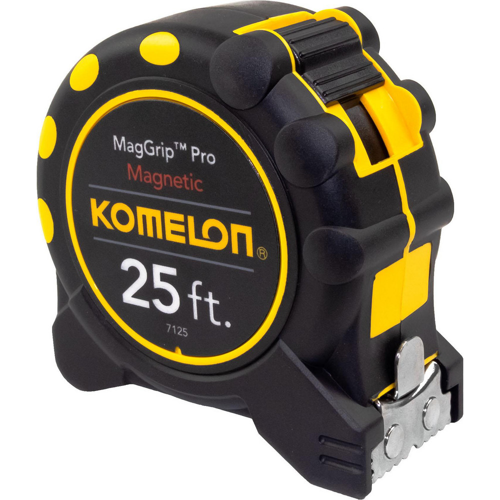 Tape Measure: 25' Long, 1" Width, Yellow Blade