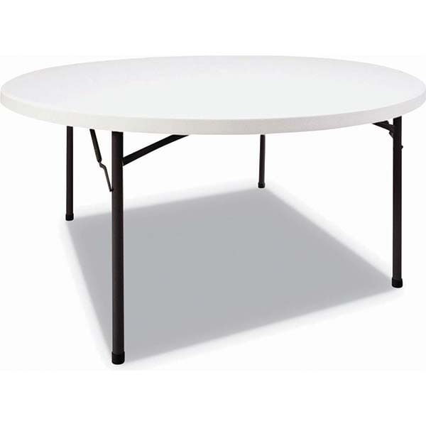 Folding Table: Round, 29-1/4" OAH, Plastic Top, White