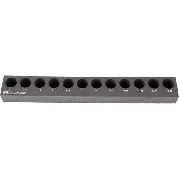 Collet Racks & Trays; Number of Collets Held: 9 ; Material: Foam ; Height (Decimal Inch): 0.4728