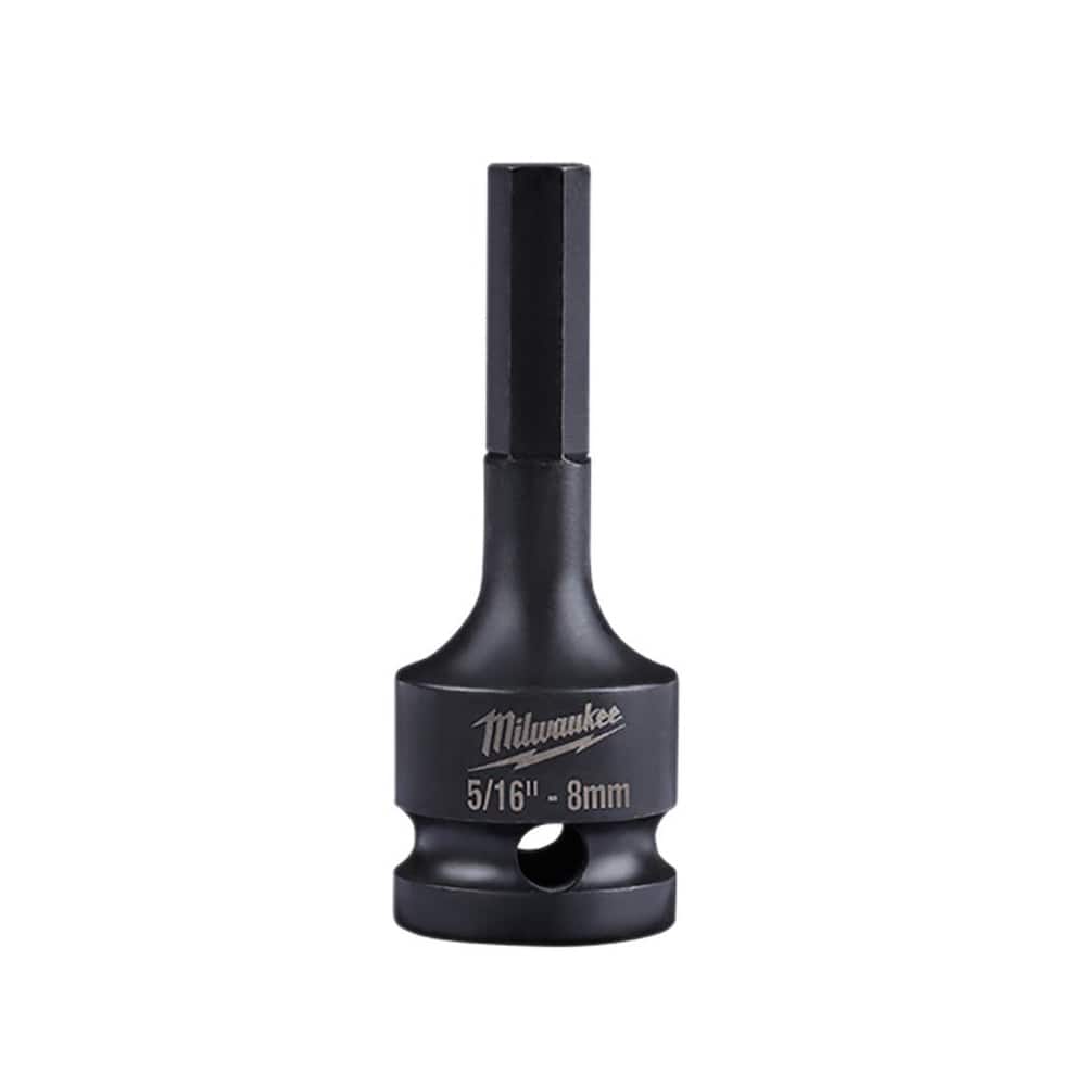 Impact Hex & Torx Bit Sockets; Drive Size: 1/2in (Inch); Hex Size (mm): 8.00 ; Hex Size (Inch): 5/16 ; Overall Length (Decimal Inch): 2.6200