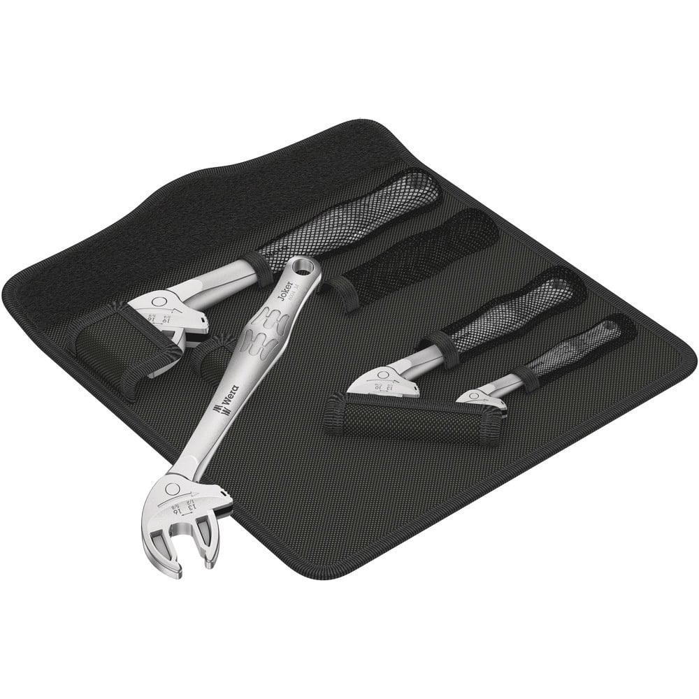 Wera 5020110001 Spanner Wrenches & Sets; Set Type: Adjustable Ratcheting Wrench; Minimum Capacity (mm): 7; Maximum Capacity (mm): 19.000; Maximum Capacity (Inch): 3/4; Number Of Pieces: 4; Overall Length (Inch): 10.43; Contents: 1x 6004 Joker 4 set 1 self-setting spanner 