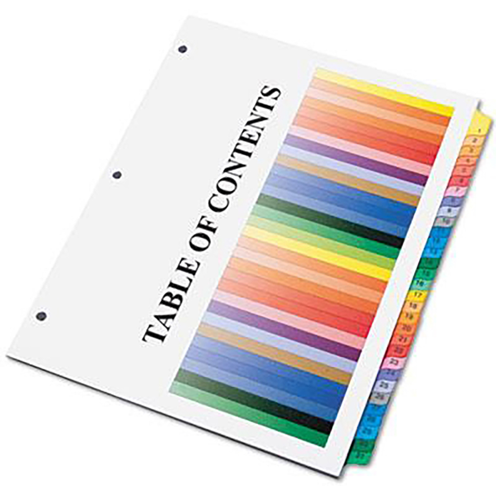 Ability One Tabs, Indexes & Dividers; Divider Type Tab Divider