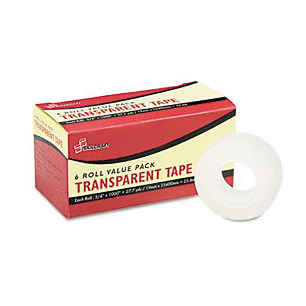 Packing Tape: 3/4" Wide, 83.33' Long, Clear, Plastic Adhesive