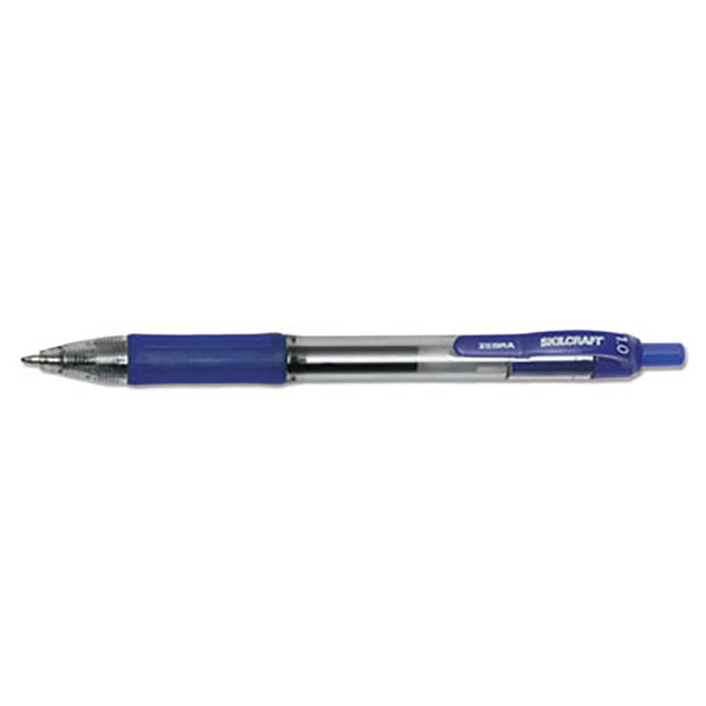 SKILCRAFT : Stick Pen – Blue Ink – White Barrel – 12 / Dozen