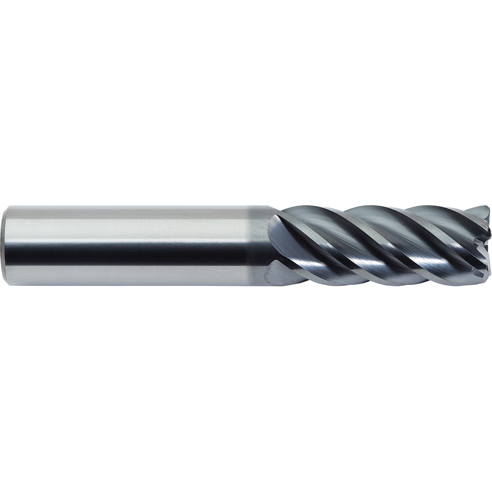 Corner Radius End Mill: 3/16" Dia, 7/16" LOC, 0.01" Radius, 4 Flutes, Solid Carbide