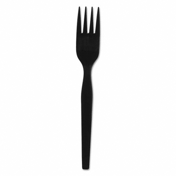 SmartStock Plastic Cutlery Refill, Forks, 6", Black, 40/Pack, 24 Packs/CT - Black