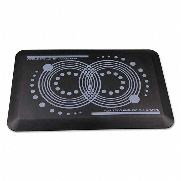 Anti-Fatigue Mat: 24" Length, 16" Wide, 45/64" Thick, Urethane, Beveled Edge