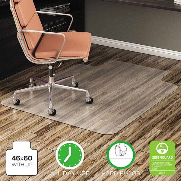 Deflecto ECONOMAT ALL DAY USE CHAIR MAT FOR HARD FLOORS LIP 46 X 60