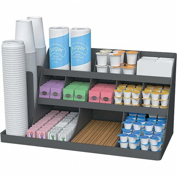 Condiments & Dispensers; Breakroom Accessory Type: Condiment Dispenser ; Breakroom Accessory Description: Extra Large Coffee Condiment and Accessory Organizer ; Color: Black