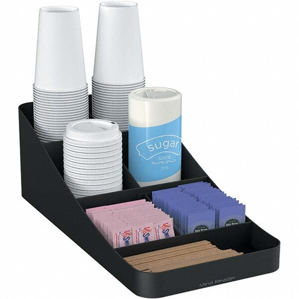 Condiments & Dispensers; Breakroom Accessory Type: Condiment Dispenser ; Breakroom Accessory Description: Trove Seven-Compartment Coffee Condiment Organizer ; Size: 7-3/4 x 16 x 5-1/4 (Inch); Color: Black