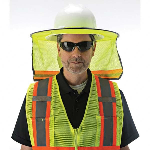 Hard Hat Neck Shade: Polyester, Lime, Use with Cap Style & Full-Brim Hard Hat