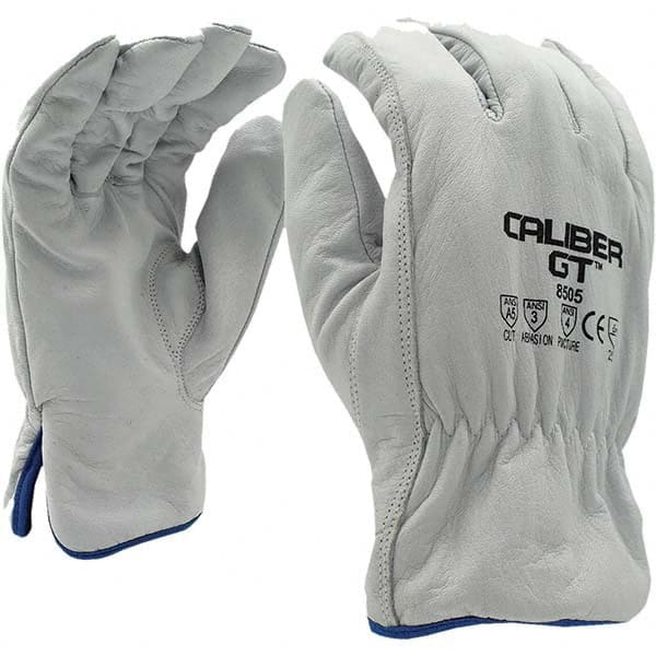 Cut, Puncture & Abrasive-Resistant Gloves: Size L, ANSI Cut A5, ANSI Puncture 4, Leather