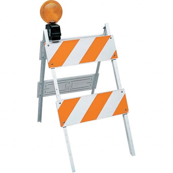 VizCon 35408-EG14G Traffic Barricades; Barricade Type: Type 2 Barricade ; Barricade Height (Inch): 45 ; Material: Metal; Plastic; Plastic ; Reflective Bands: Yes ; Overall Height: 45in ; Top Panel Height: 45in 
