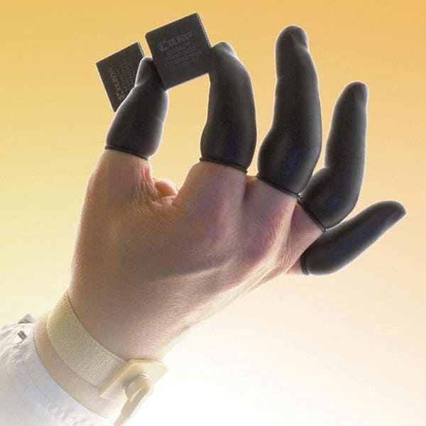 Finger Cots; Powdered: No ; Material: Latex ; Material: Latex ; Size: Large ; Thickness: 3.5mil ; Color: Black