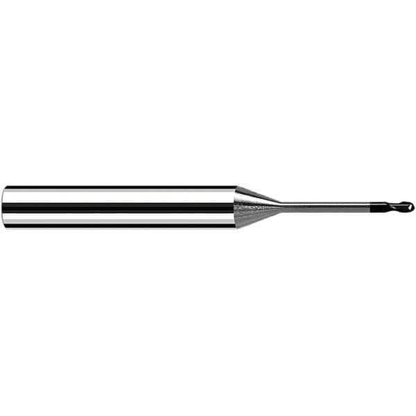 Fraisa B6070050 Ball End Mill: 0.0197" Dia, 2 Flute, Solid Carbide 