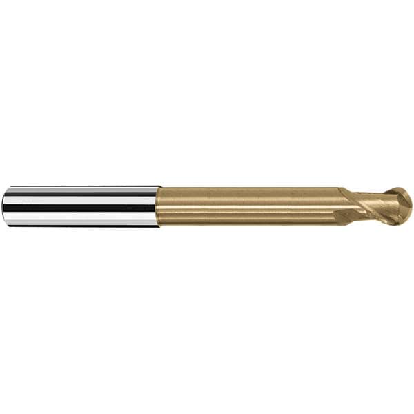 Ball End Mill: 3.00 mm Dia, 4.00 mm LOC, 2 Flute, Solid Carbide