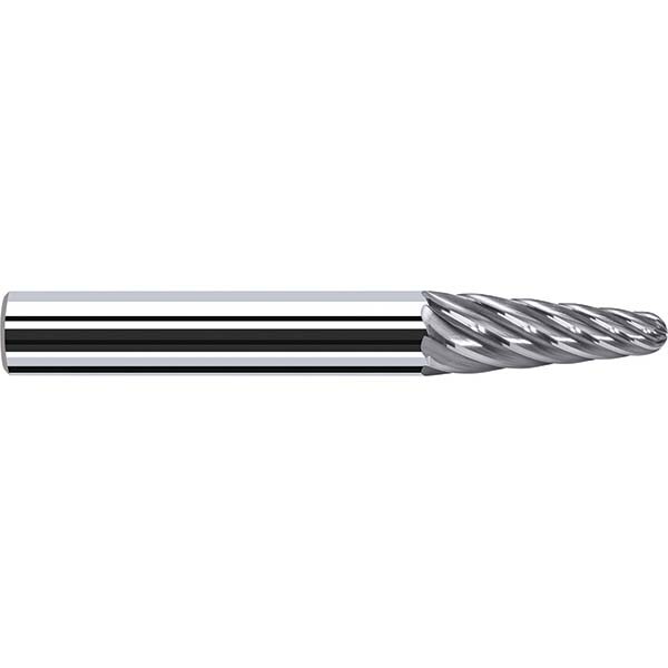 Tapered End Mill: 8 Flutes, Solid Carbide, Tapered End