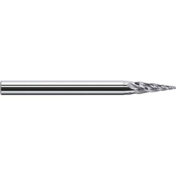 Tapered End Mill: 4 Flutes, Solid Carbide, Tapered End