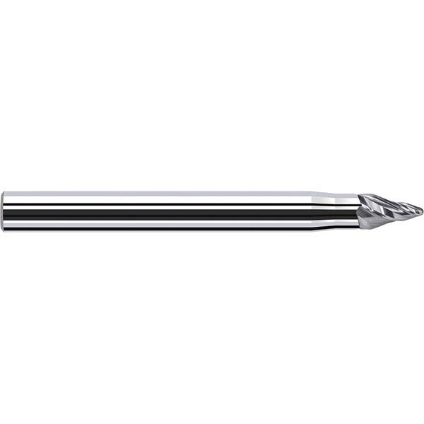 Tapered End Mill: 4 Flutes, Solid Carbide, Tapered End