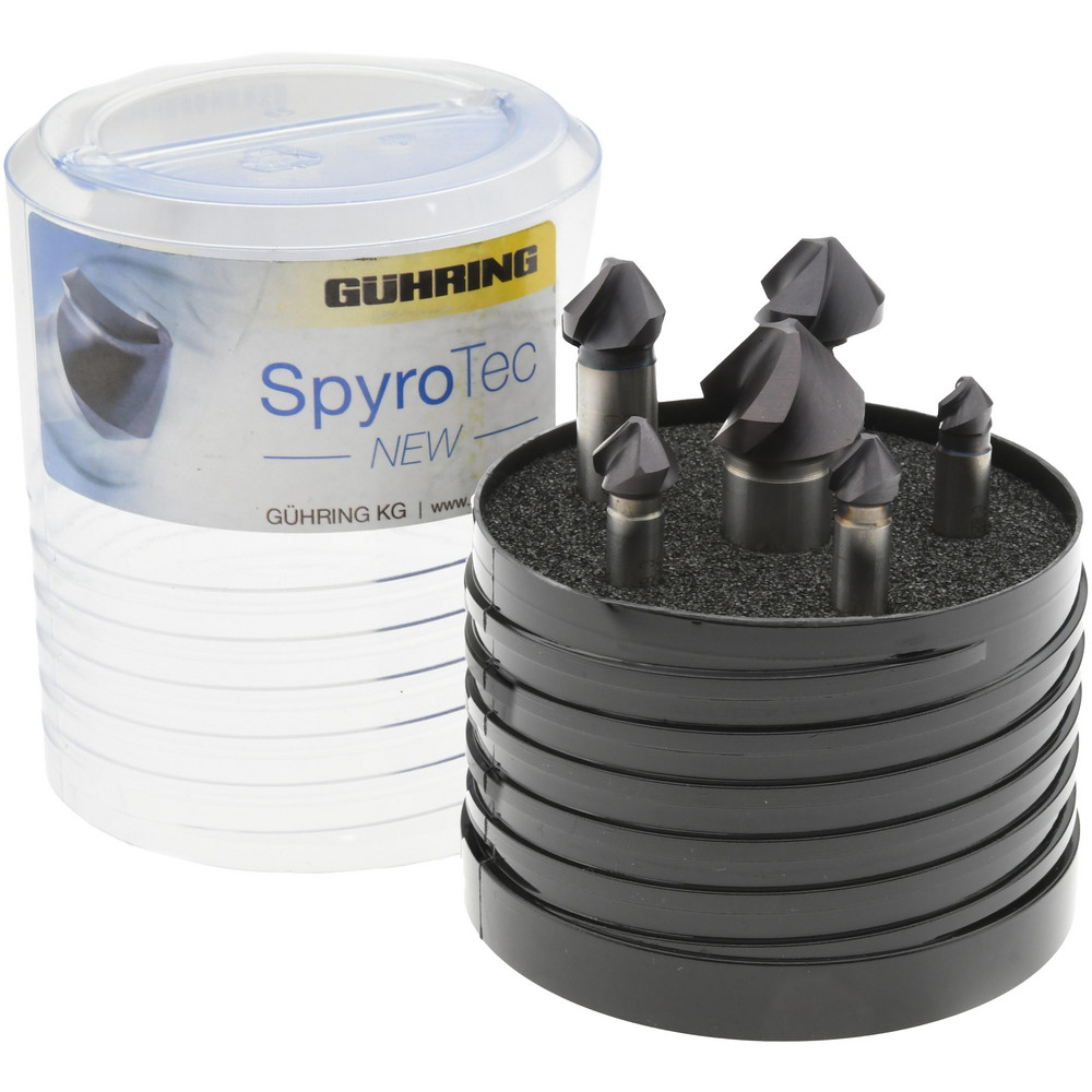 Guhring Countersink Set 6 Pc, 1/4 to 3/4" Head Dia, 3 Flute, 82