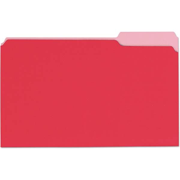 Universal - File Folders With Top Tab: Legal, Red, 100 Pack 