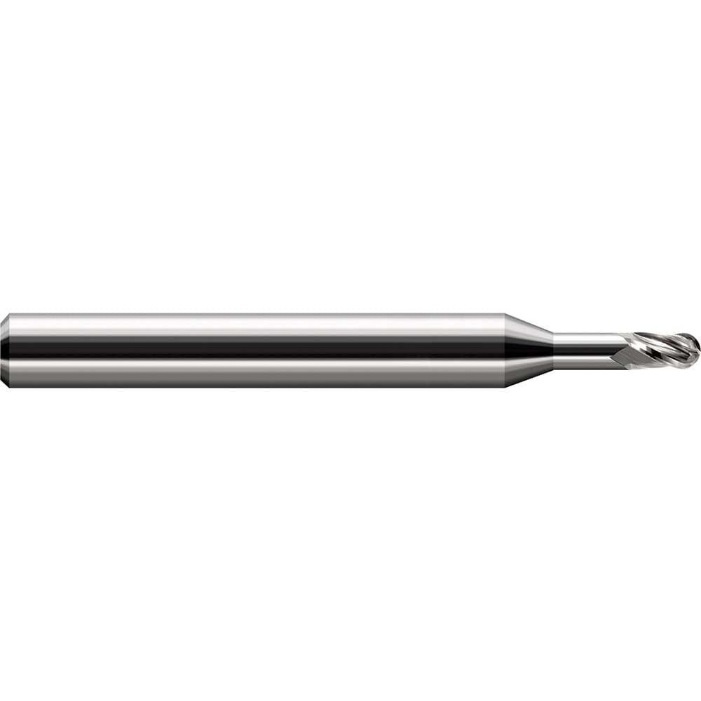 Ball End Mill: 3/32" Dia, 9/64" LOC, 3 Flute(s), Solid Carbide