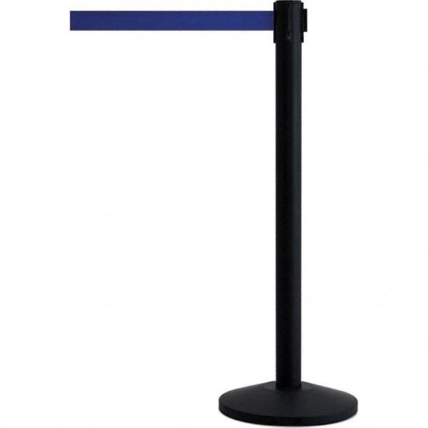 Free Standing Tensabarrier Post: 40" High, 2-1/2" Dia, Metal Post