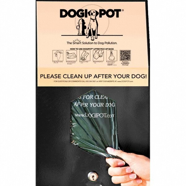 Pet Waste Stations; Mount Type: Post, Pole or Wall ; Overall Height Range (Feet): 4' - 8' ; Color: Black ; Container Shape: Rectangle ; Waste Container Capacity: 400 Bags ; Waste Container Width/Diameter (Inch): 9-13/32