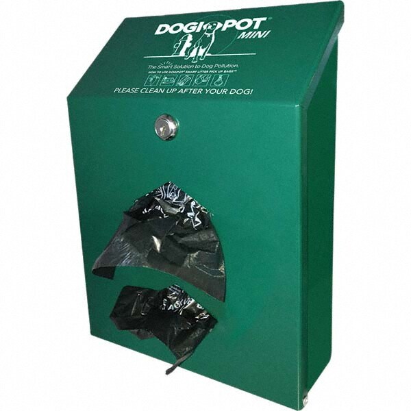 Pet Waste Stations; Mount Type: Post, Pole or Wall ; Overall Height Range (Feet): 4' - 8' ; Color: Green ; Container Shape: Rectangle ; Waste Container Capacity: 400 Bags ; Waste Container Width/Diameter (Inch): 9-3/8