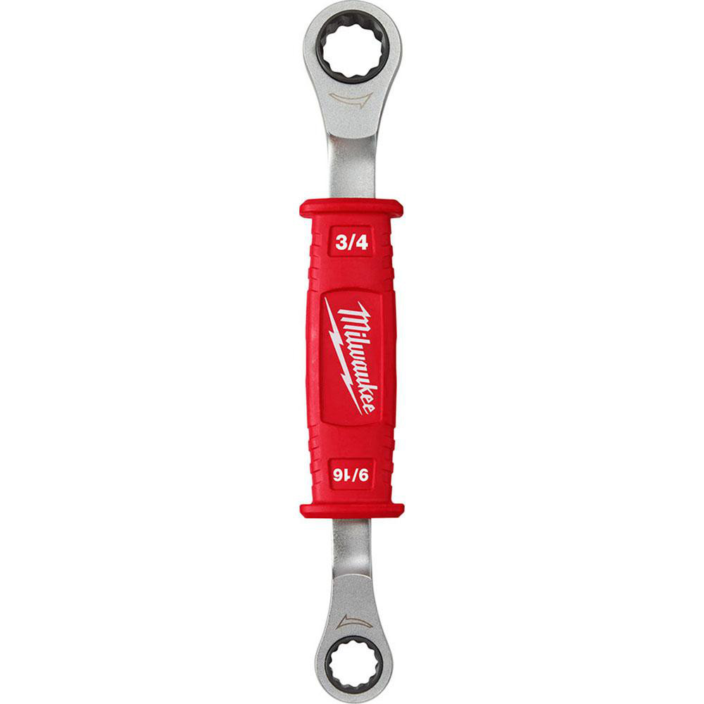 Combination Wrench: 9/16" Head Size - 9-5/8" OAL, Steel, Plain Finish, Tether Capable