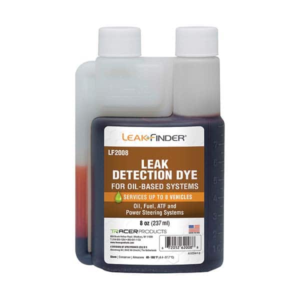 Leak Finder LF2008 Automotive Leak Detection Dyes; Applications: Engine Oil;Transmission Fluid;Fuel; Engine Oil; Transmission Fluid; Fuel ; Container Size: 8 oz.; 8oz ; Container Type: Bottle 