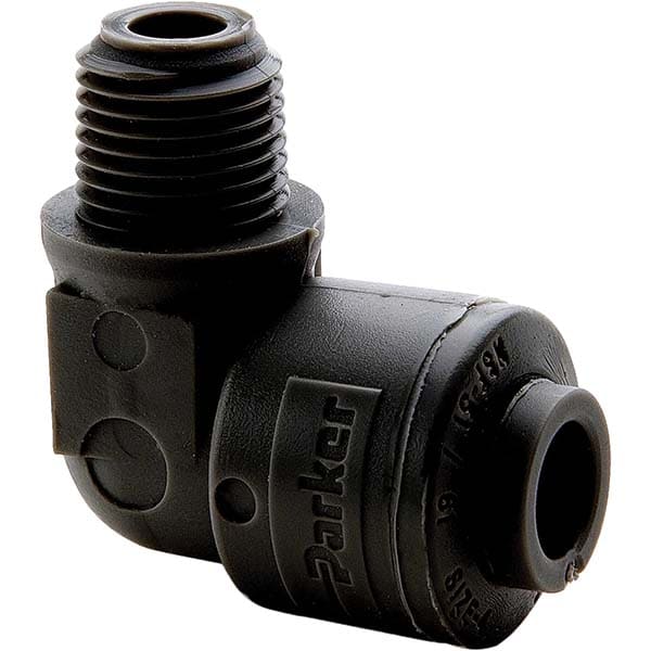 Parker FB5ME4-HBLK Push-To-Connect Tube Fitting: Male Elbow, 1/4" Thread, 5/16" OD Image