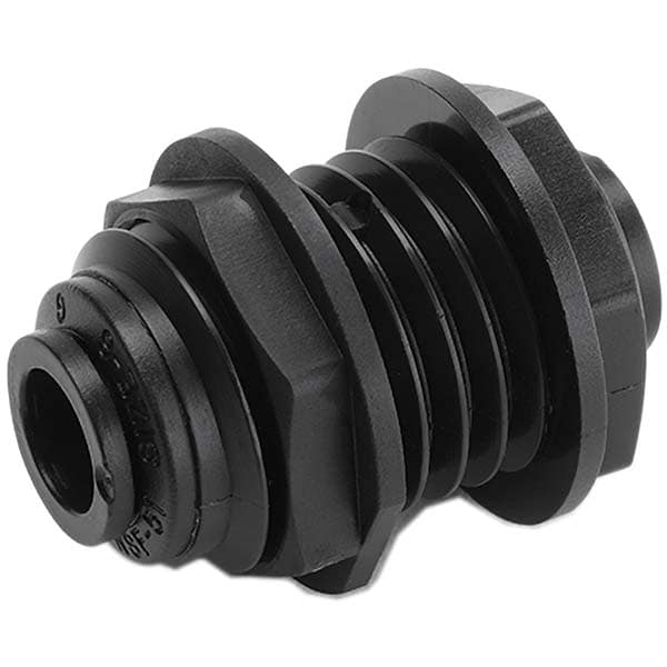 Parker FB6BU6-HBLK Push-To-Connect Tube to Tube Tube Fitting: Bulkhead Union, 3/8" OD Image