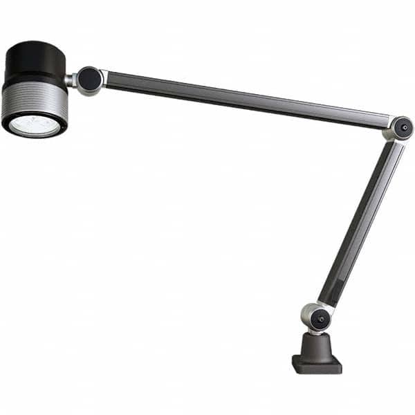 Waldmann Lighting 113181000-0172 Machine Lights; Machine Light Style: Spot with Arm; Mounting Type: Attachable Base; Wattage: 9.5 W; Arm Length: 27 in; Cord Length (Feet): 3 m; Cord Length (Meters): 3; Lens Material: Glass; Arm Length (Decimal Inch): 27 in; Spot Light Diameter (Inch): 3; 