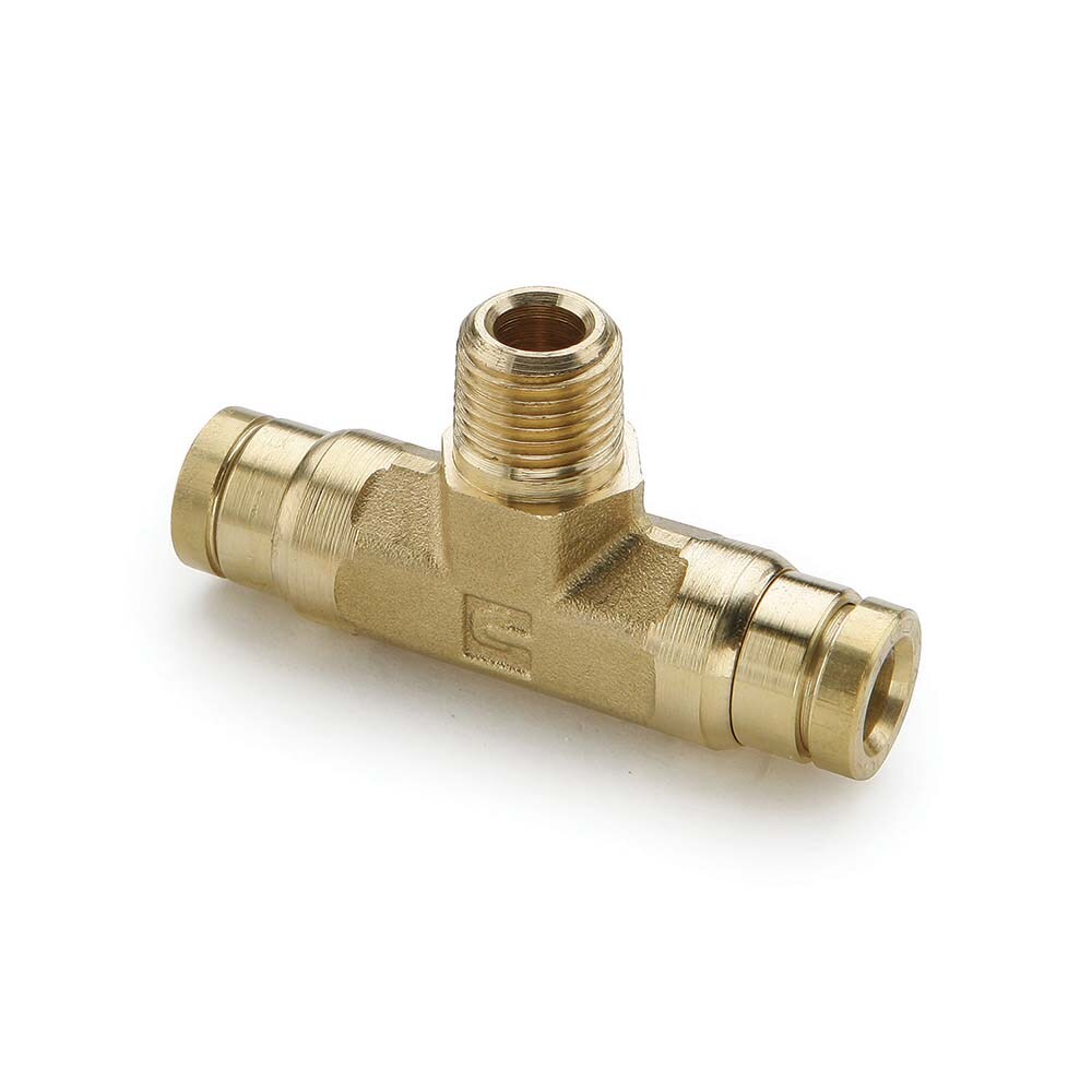 Push-To-Connect Tube to Male & Tube to Male NPTF Tube Fitting: 1/2" Thread, 3/8" OD