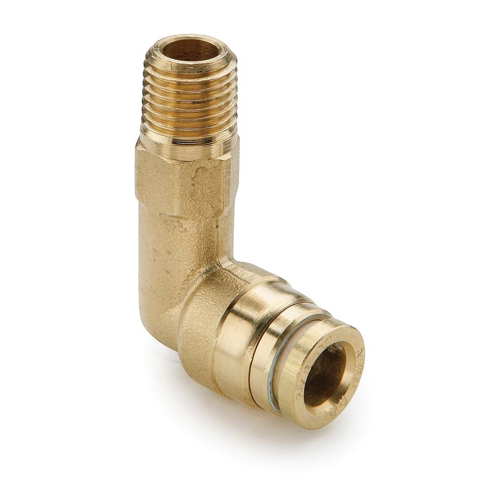Push-To-Connect Tube to Male & Tube to Male NPTF Tube Fitting: 1/2" Thread, 3/8" OD