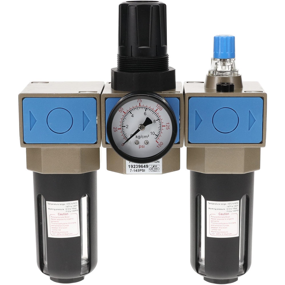 PRO-SOURCE UFRL-02N FRL Combination Unit: 1/4 NPT, Intermediate with Pressure Gauge Image