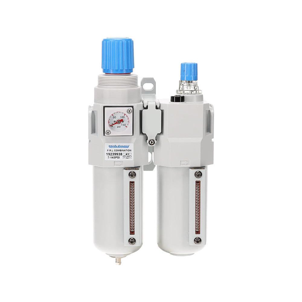 FRL Combination Unit: 1/2 NPT, Standard with Pressure Gauge