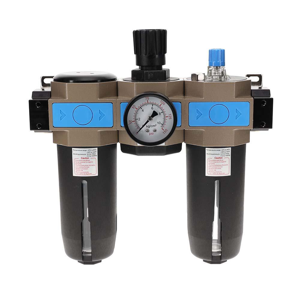 FRL Combination Unit: 1 NPT, Heavy-Duty with Pressure Gauge