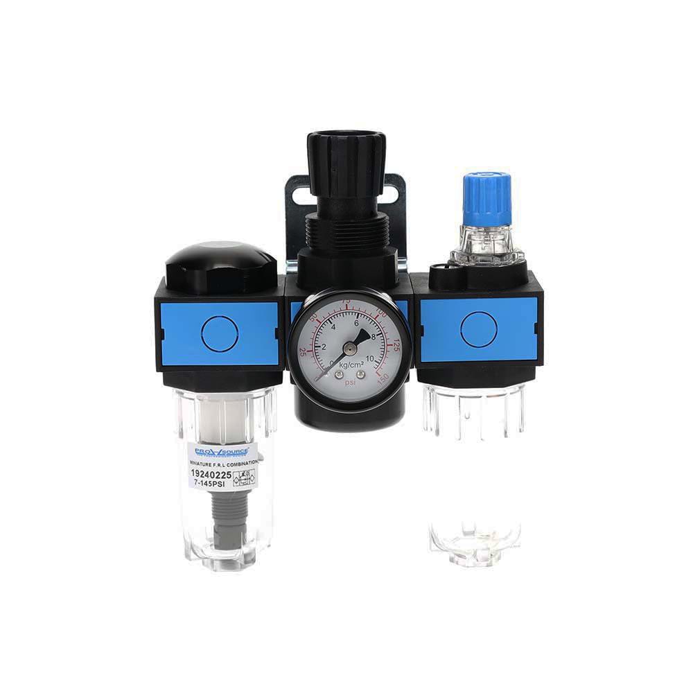 FRL Combination Unit: 1/8 NPT, Miniature with Pressure Gauge