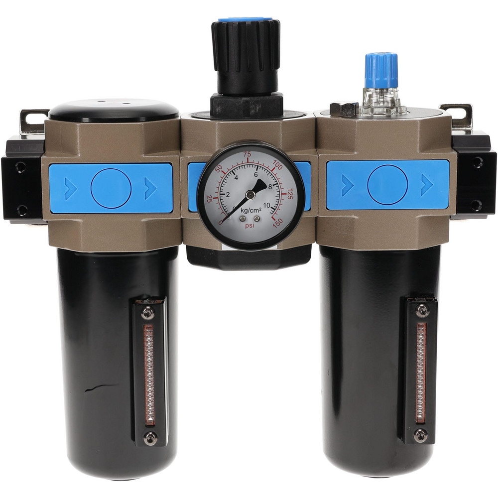 PRO-SOURCE UFRL-08NDAL FRL Combination Unit: 1 NPT, Heavy-Duty with Pressure Gauge Image