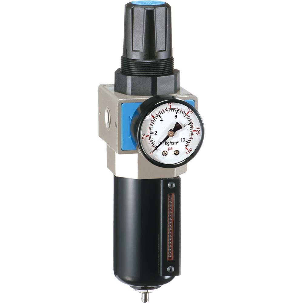 PRO-SOURCE UFR-03NAL FRL Combination Unit: 3/8 NPT, Intermediate with Pressure Gauge Image