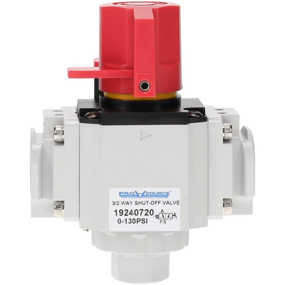 PRO-SOURCE SHV-04N FRL Valve Kit: Aluminum, 1/2" Port, Use with Intermediate Filter, Lubricator & Regulator Image