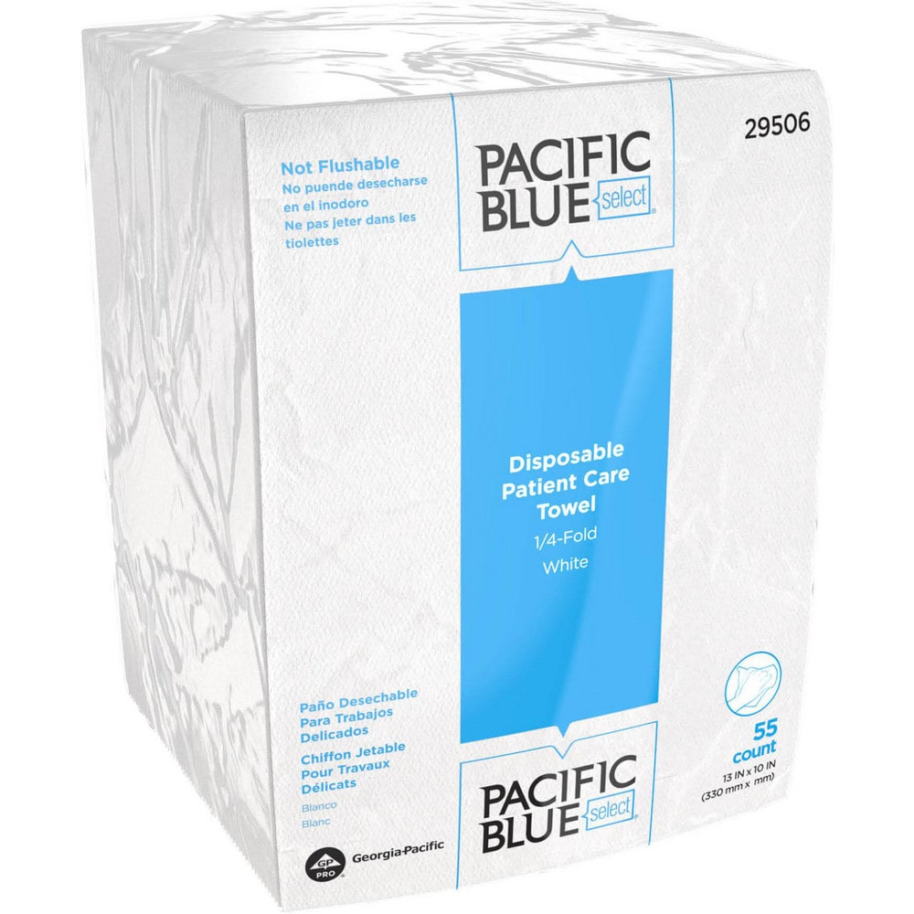 GP Pro Pacific Blue Select# A300 Disposable Patient Care Washcloth, 1/4-Fold, White