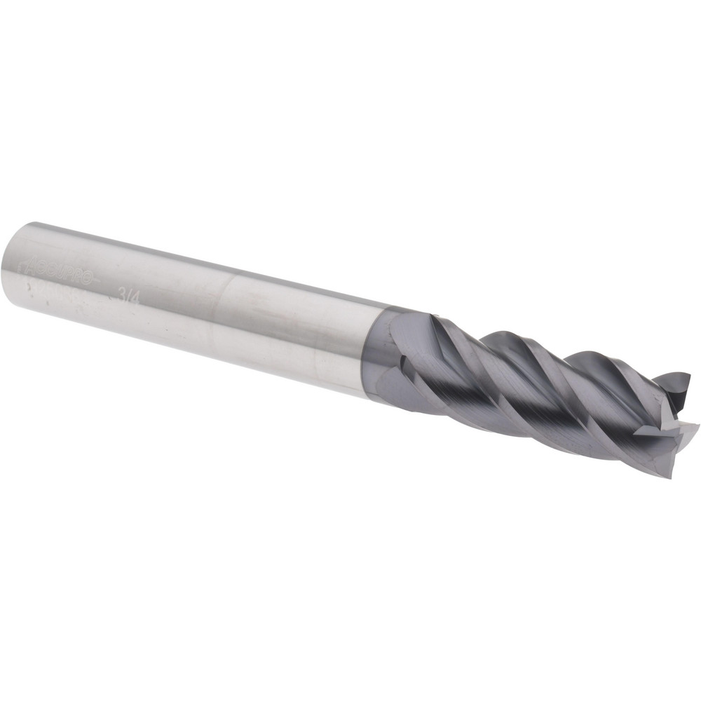 Accupro 14556455 Square End Mill: 3/4 Dia, 2 LOC, 3/4 Shank Dia, 6 OAL, 4 Flutes, Solid Carbide Image