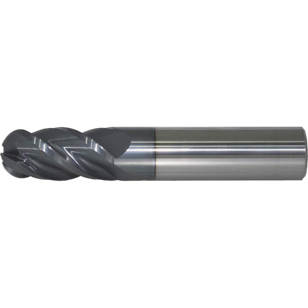 Accupro 1/4" Diam 1-1/2" Length of Cut 4 Flute Solid Carbide Ball End Mill ... 