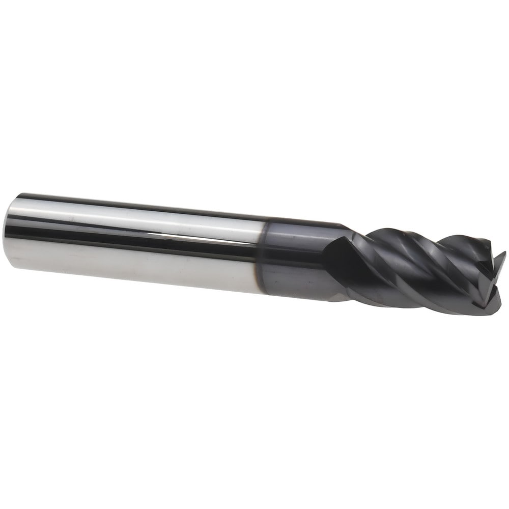 Corner Radius End Mill: 5/16" Dia, 1/2" LOC, 0.015" Radius, 4 Flutes, Solid Carbide
