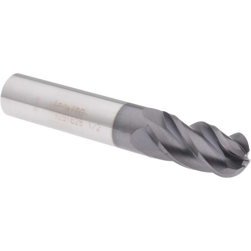 14556482 Ball End Mill: 0.5000" Dia, 1.0000" LOC, 4 Flute, Solid Carbide  
