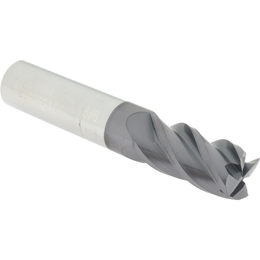 14556448 Square End Mill: 5/8 Dia, 1-1/4 LOC, 5/8 Shank Dia, 3-1/2 OAL, 4 Flutes, Solid Carbide  