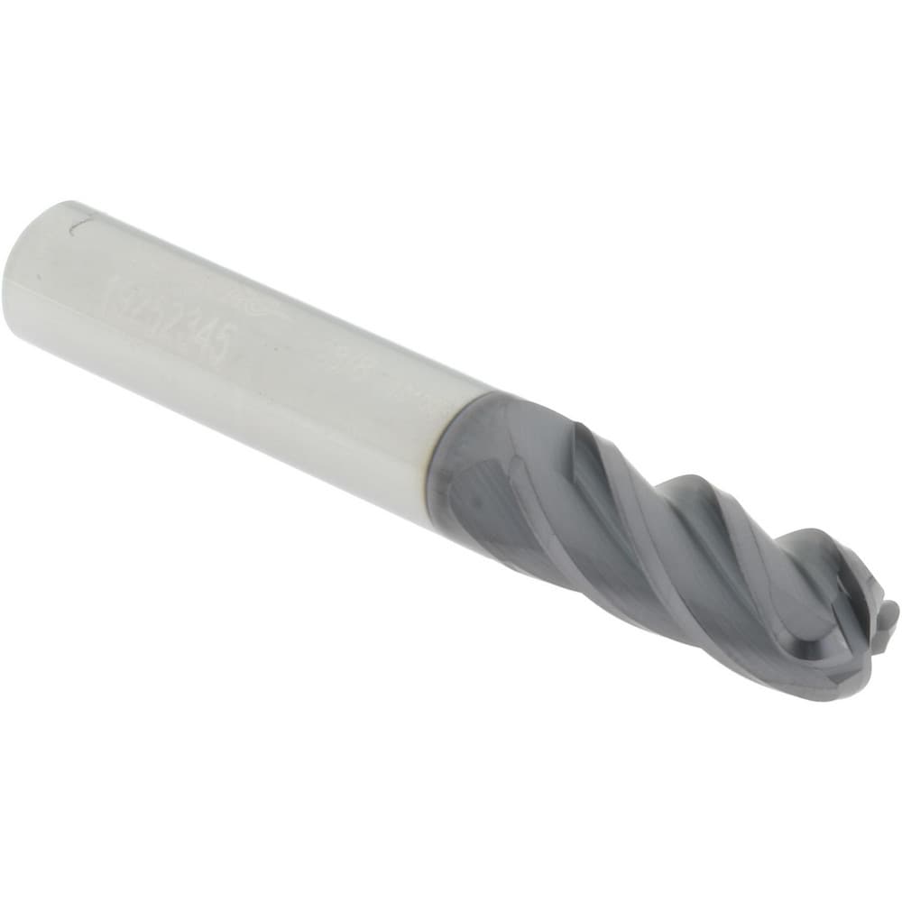 Accupro 14556410 Corner Radius End Mill: 3/8" Dia, 7/8" LOC, 0.01" Radius, 4 Flutes, Solid Carbide 